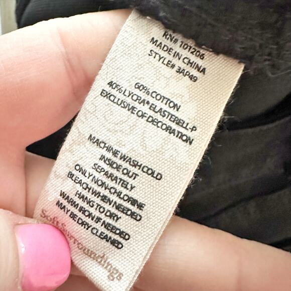 Soft‎ Surroundings Black Straight Ankle Jeans Lace Crochet Ankle women’s size 14 - Picture 11 of 14